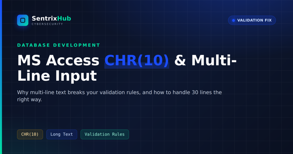MS Access CHR(10) multi-line input validation guide